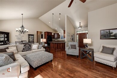 Open living space and kitchen