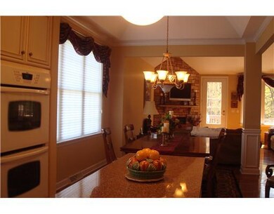 Dining Room. Gorgeous lighting, trey ceiling, cust