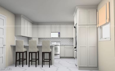 Virtually completed kitchen, designed by owner