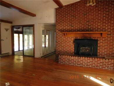 Large dining area with fireplace