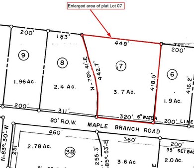 Enlarged area of plat lot 07