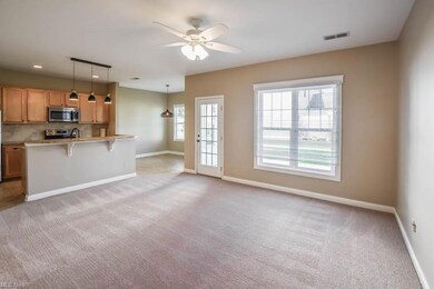 View of living room and part of the kitchen