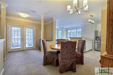 Very open dining area which flows into kitchen and