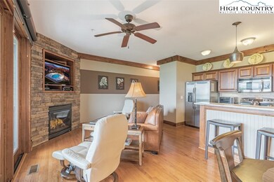 Living Area with Stacked Stone Gas Fireplace