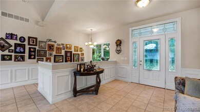 Custom entry door with stained glass features