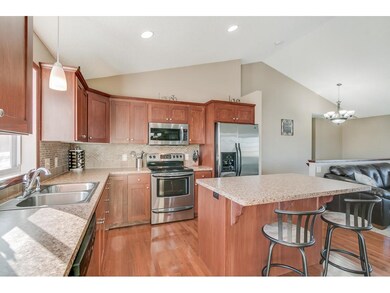 This home features lovely wood colors