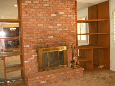 Brick fireplace
