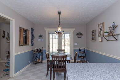 Dining area with new french doors