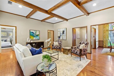 The large inviting Family Room has distinctive box
