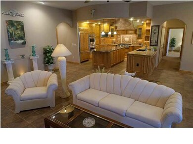 Family room with heated tile floors (floor heated 