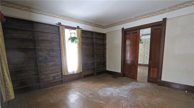 Living Room with two sets of pocket doors