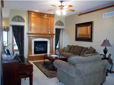 2nd view of living room, with 10 foot ceilings and