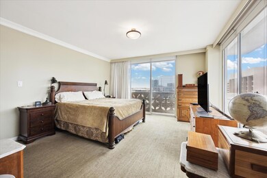 Bedroom featuring access to exterior, ornamental 