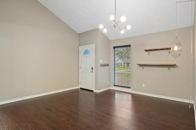 The formal entry with seating area