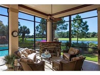 Lanai with Fireplace Framed by Awesome Southwest L