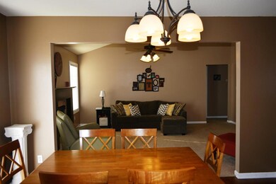 View of dining and living room from Kitc