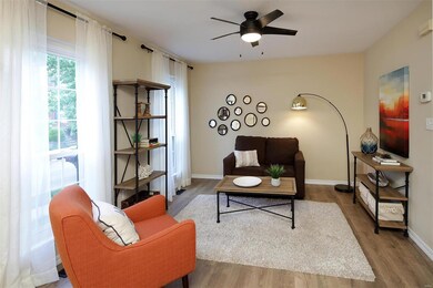 Newer ceiling fan with light fixture. Window treat