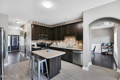 Kitchen view into dining room