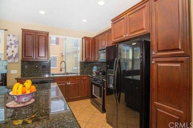 close up view of the kitchen with granite counters
