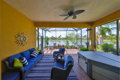 Outdoor living area with extended lanai
