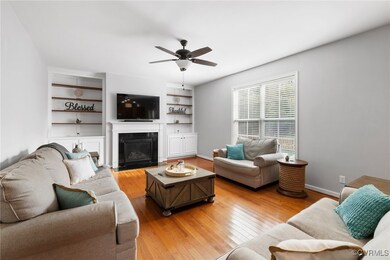 Living room featuring light wood-type flooring and