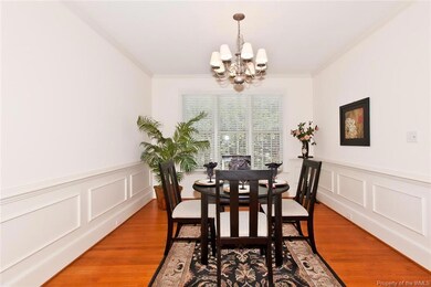 Large Dining Room With Red Oak Floors & Wainscoati