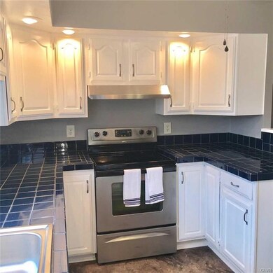 Kitchen ~ Tile Counter tops in cobalt blue ~ Stain