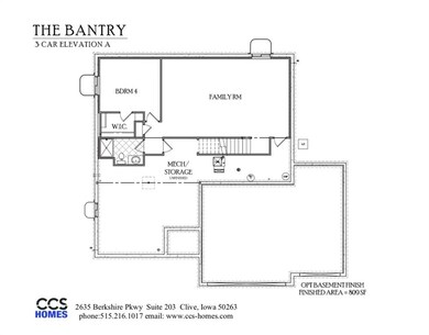 Option for basement finish.