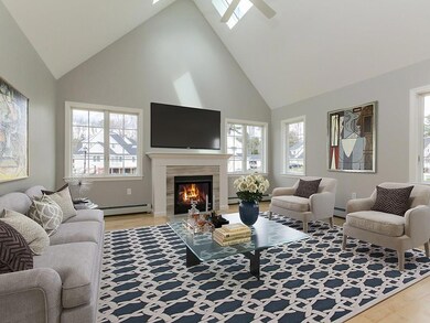 The Living room virtually staged to...