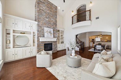 Living room is complete with built-ins and functio