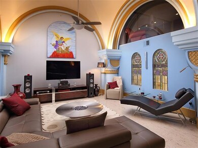 Stained glass, detailed pillars and soaring cathed