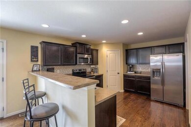 Kitchen has great breakfast bar.