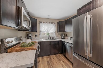 The sleek and updated kitchen