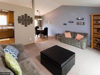 Vaulted ceilings and open floor plan on the main f