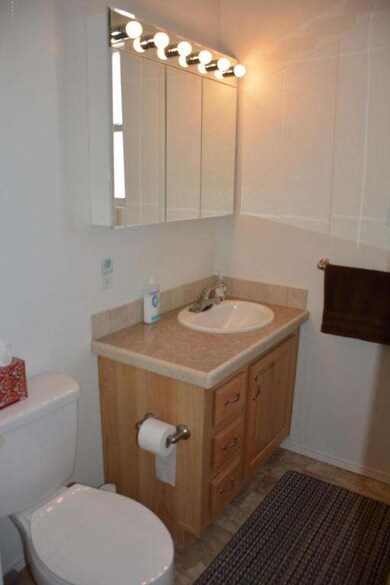 Guest bathroom open sink area