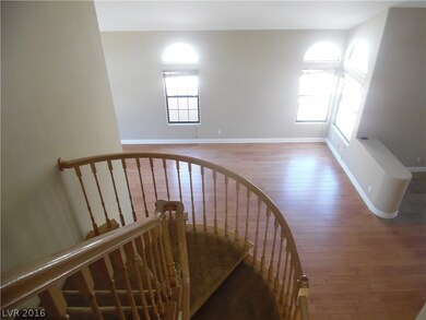View from stair case to living room