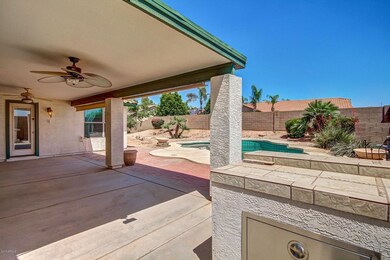 Covered patio and back view