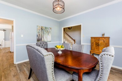 A reverse angle of the Dining Room, as the design