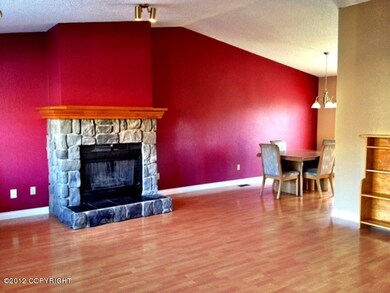 Open layout between living and dining