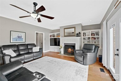 Large family room with built-ins and Fireplace.  W