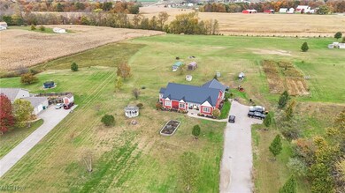 Aerial overview of property's location with rural landscape