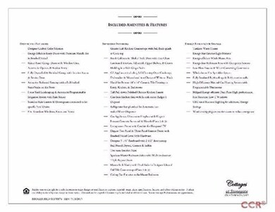 Included Amenities and Features