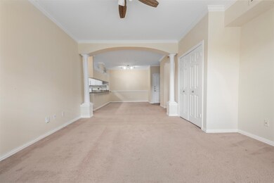 Living room into dining room
