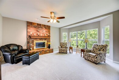 Spacious family room, wood burning fireplace, larg