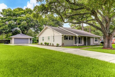 Welcome to 520 Fairdale! The brick was painted a beautiful gray, that blends seamlessly with the shutters and detached garage. The outside looks like Joanna Gaines herself decorated it! Mature oak trees and a long driveway, with extra parking on the left side. The detached garage is approximately 24x25. Most of the structural remodeling was done in 2018, the owner even had the main drain line rerouted outside the slab, so you don't have to go underneath the slab!