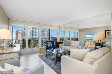 View of tiled living room