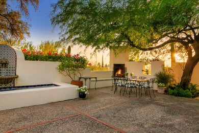 Patio Fireplace and Fountain