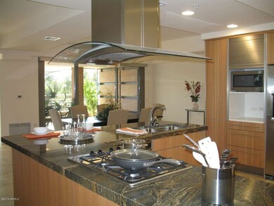 Kitchen looking into dining area