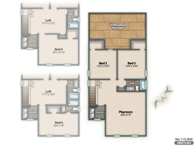 4 bed, 3.5 bath layout