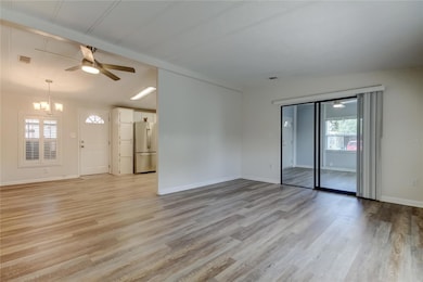 Great room, dining room and kitchen